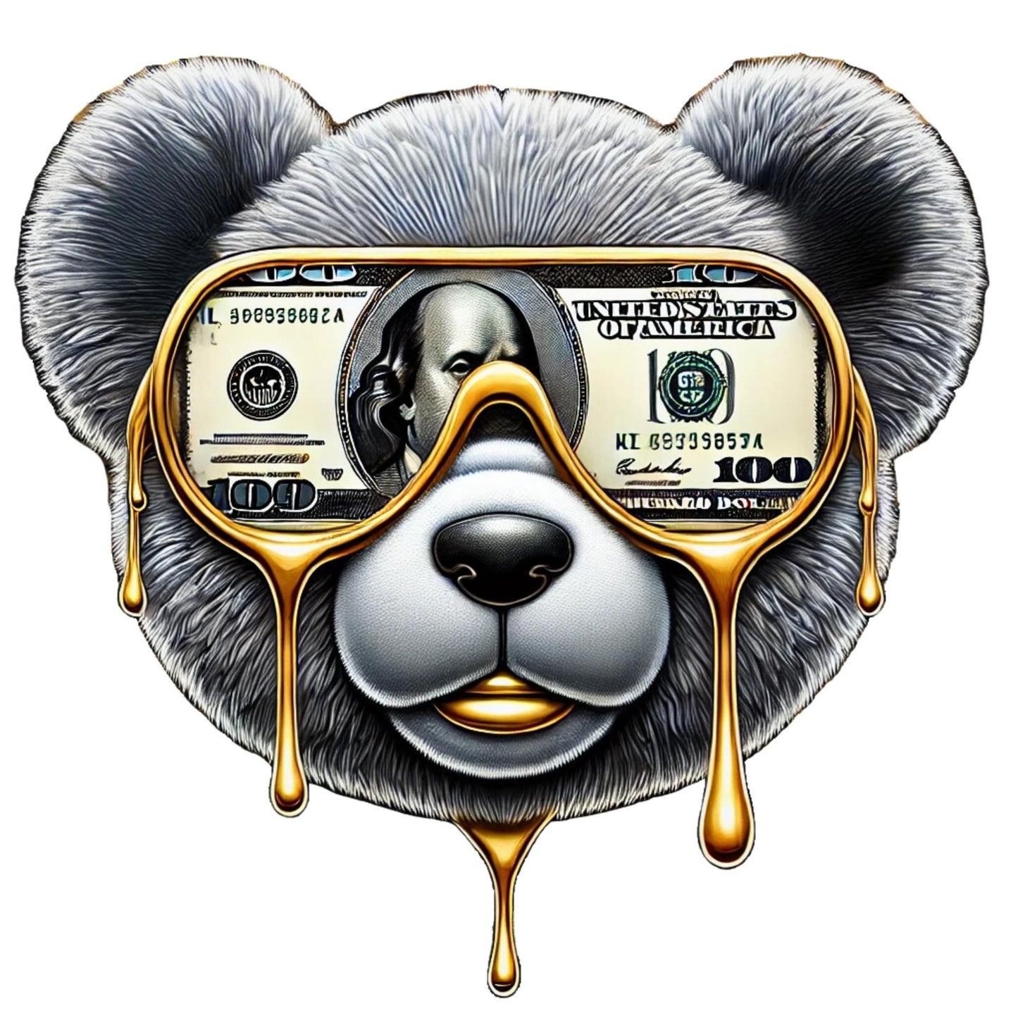 Money Talk Hip Hop Dripping Gold Teddy Bear